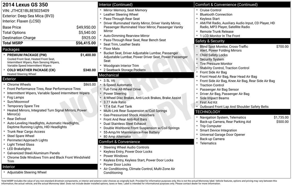 Used 2014 Lexus GS 350 AWD w/ Premium Package image 26