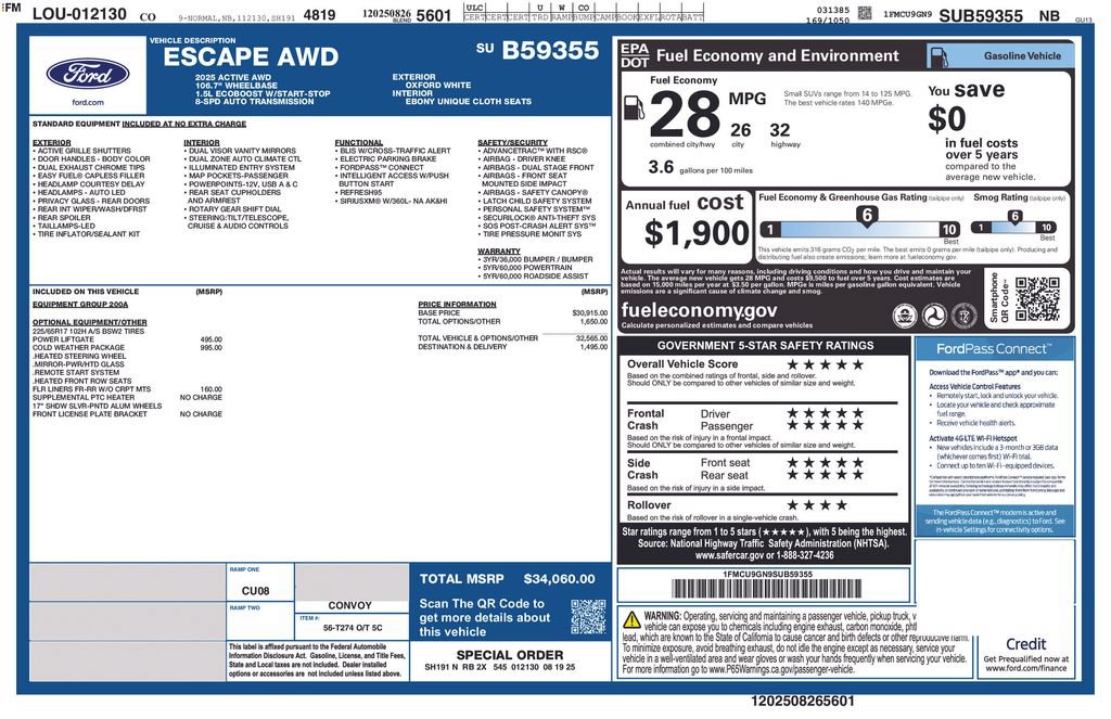 Used 2025 Ford Escape Active w/ Cold Weather Package AWD/4WD image 50