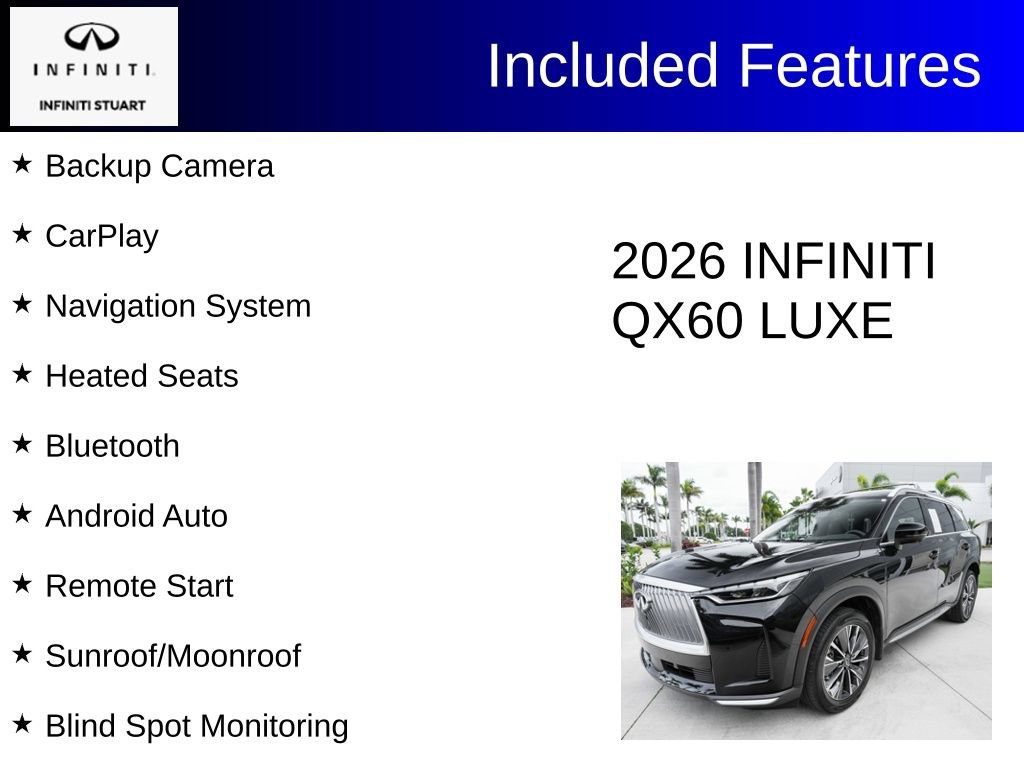 Certified 2026 INFINITI QX60 Luxe w/ Family Package FWD image 3