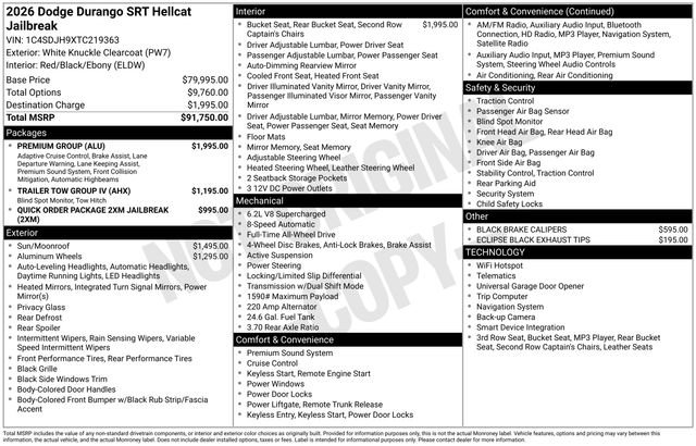 New 2026 Dodge Durango SRT Hellcat w/ Premium Group image 46