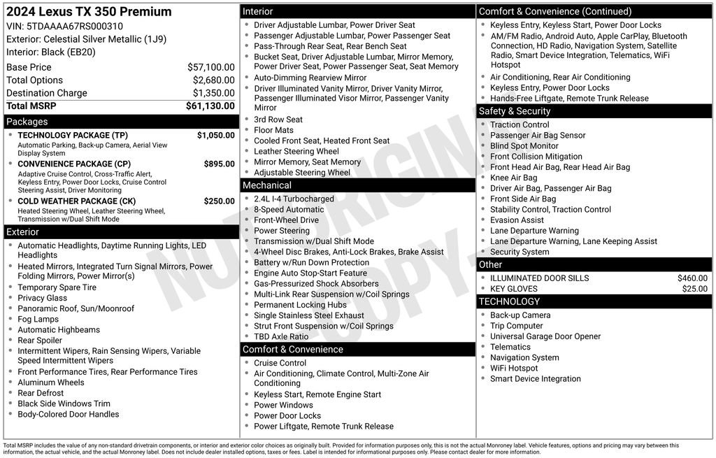 Used 2024 Lexus TX 350 FWD w/ Technology Package image 31