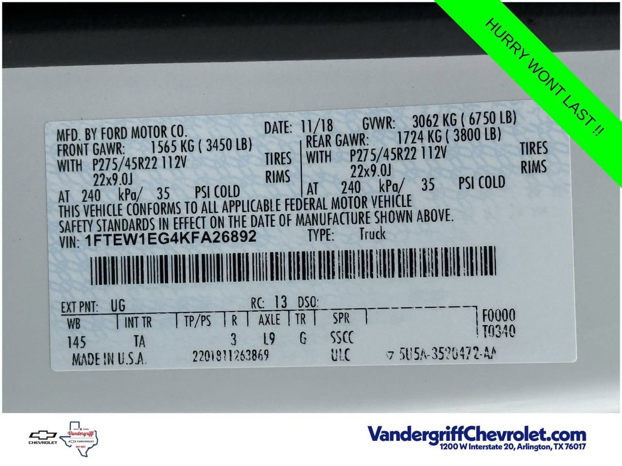 Used 2019 Ford F150 Limited AWD/4WD image 26