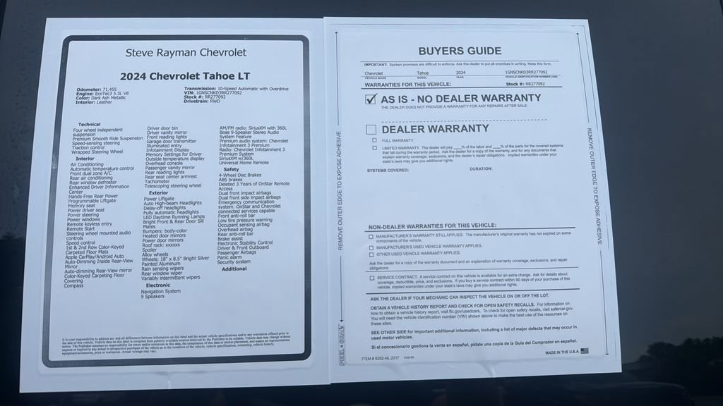 Certified 2024 Chevrolet Tahoe LT RWD image 26