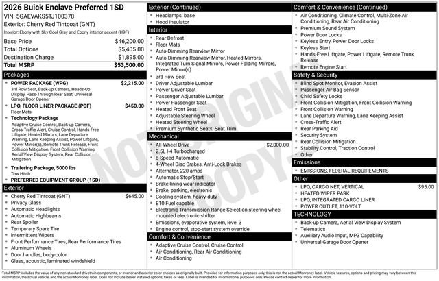 New 2026 Buick Enclave Preferred w/ Power Package image 27
