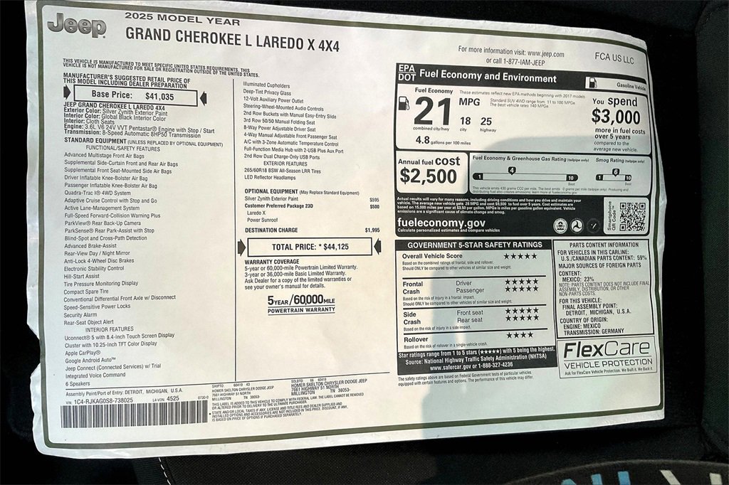 New 2025 Jeep Grand Cherokee L Laredo image 14