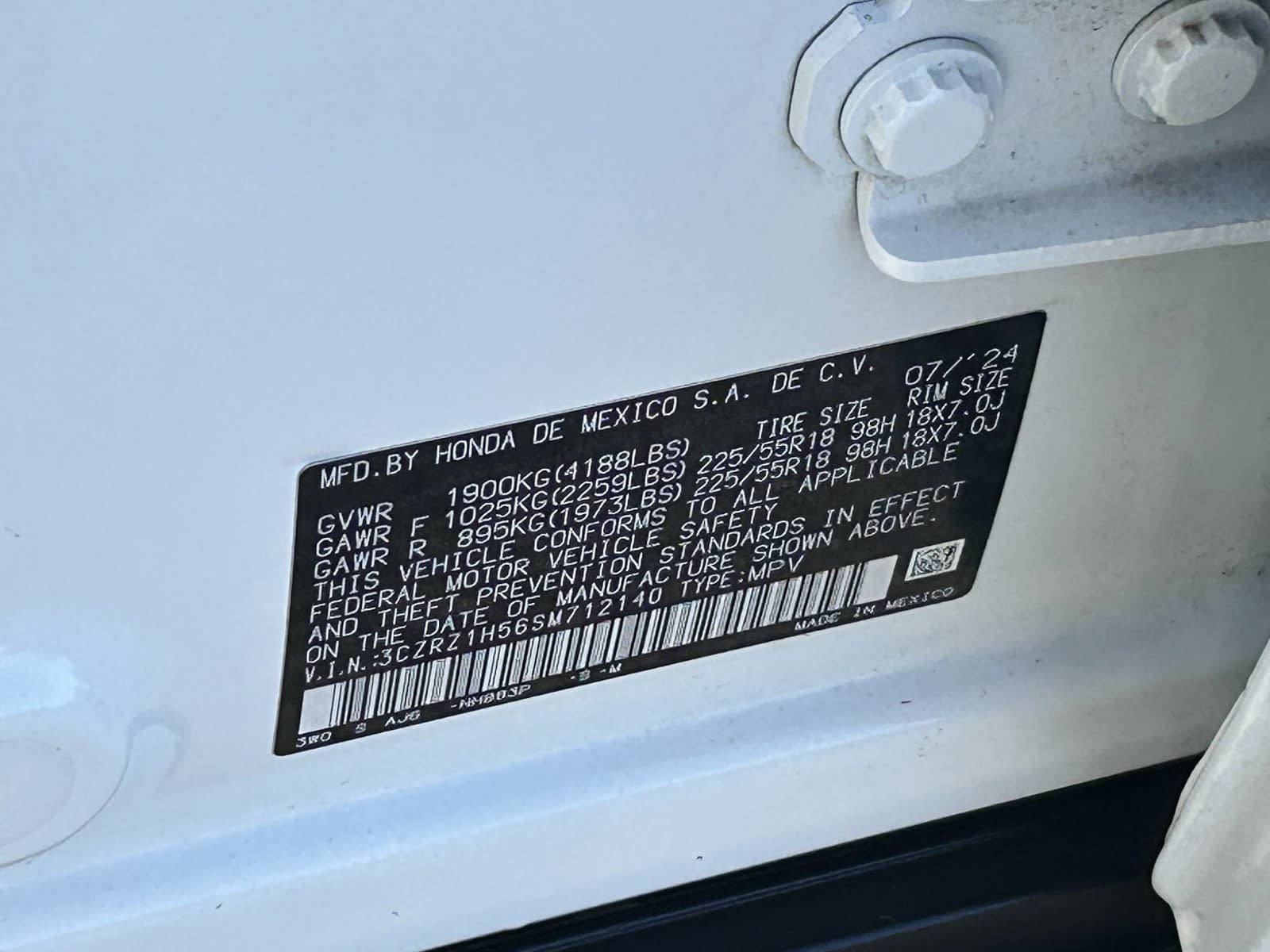 Certified 2025 Honda HR-V Sport image 34