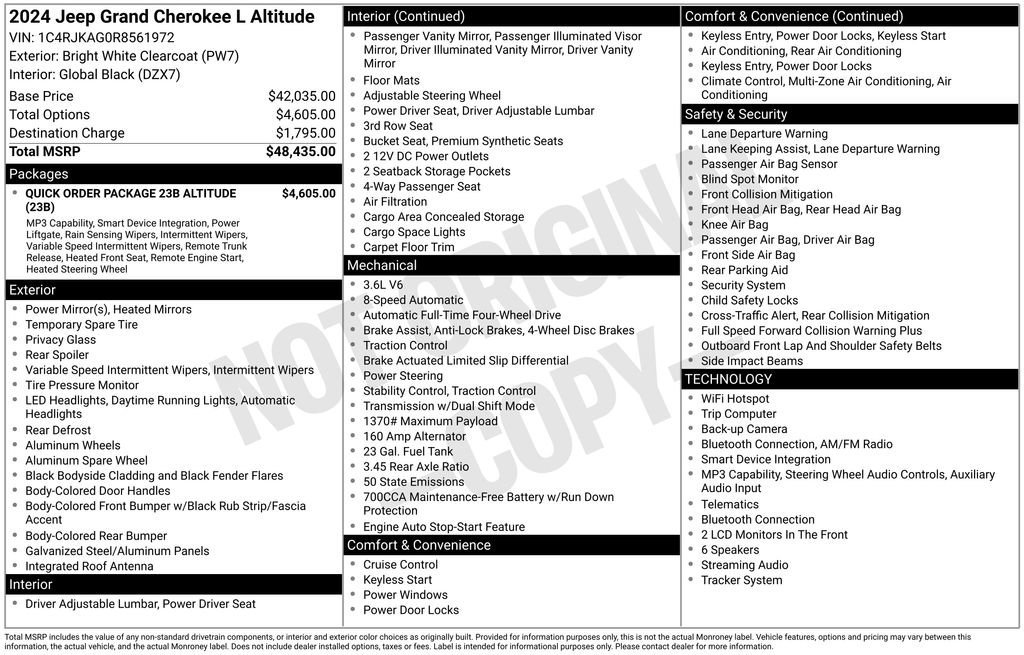 Used 2024 Jeep Grand Cherokee L Laredo AWD/4WD image 4