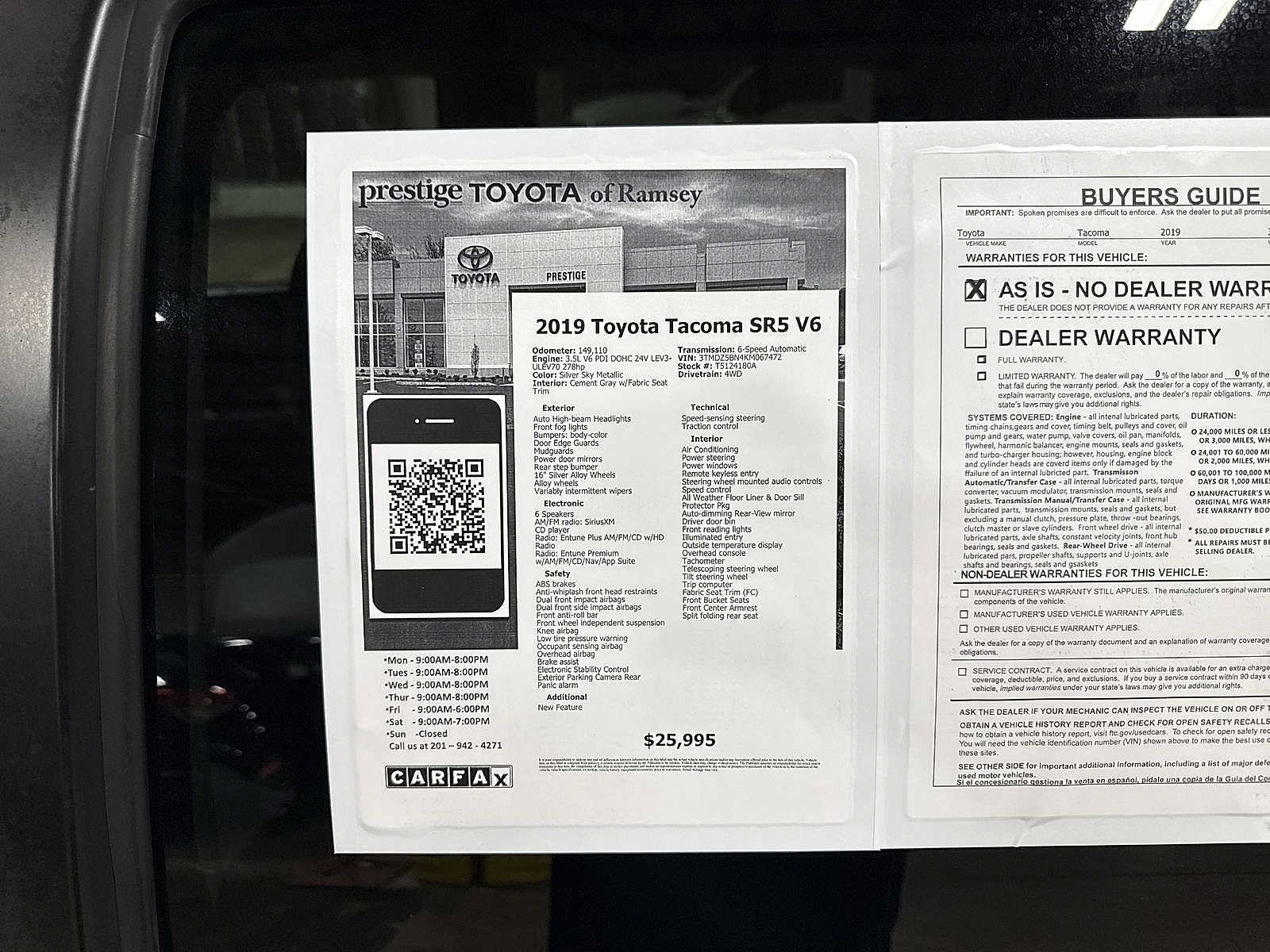 Used 2019 Toyota Tacoma SR5 AWD/4WD image 13