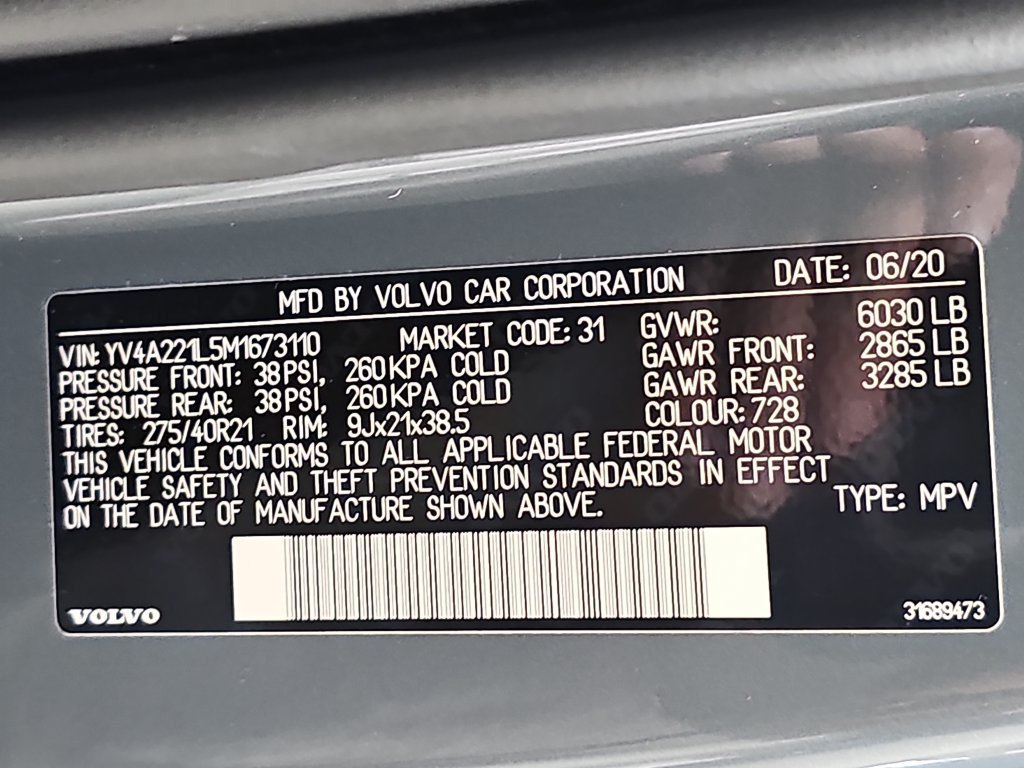 Used 2021 Volvo XC90 T6 Inscription w/ Protection Package Premier AWD/4WD image 37