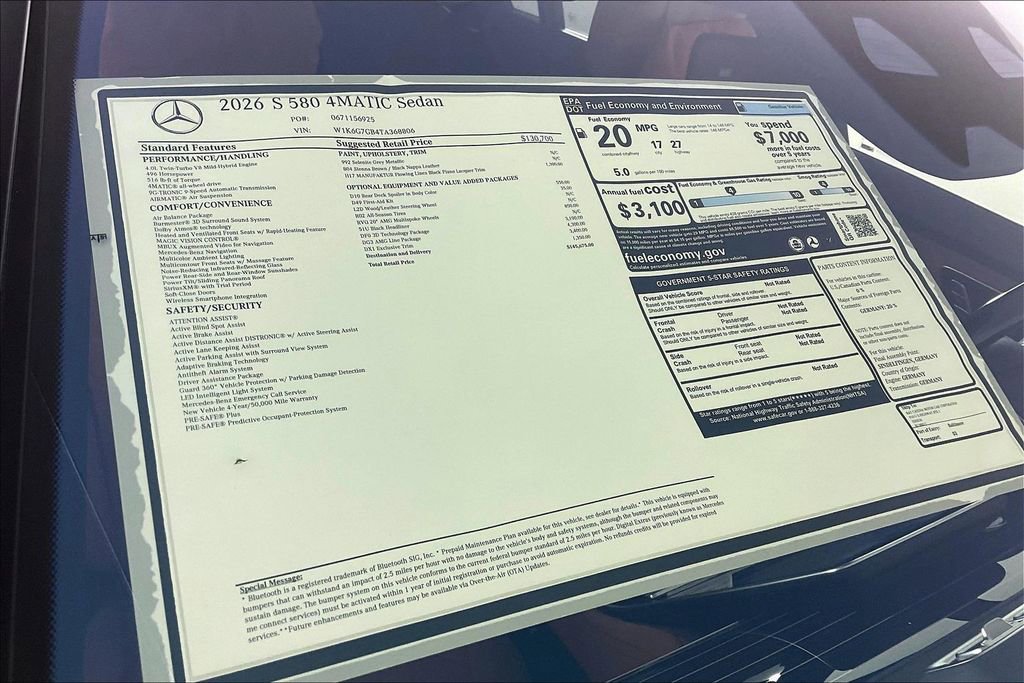 New 2026 Mercedes-Benz S 580 4MATIC Sedan image 13