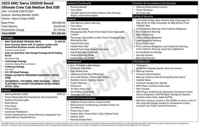 Used 2025 GMC Sierra 2500 Denali Ultimate w/ Max Trailering Package AWD/4WD image 44