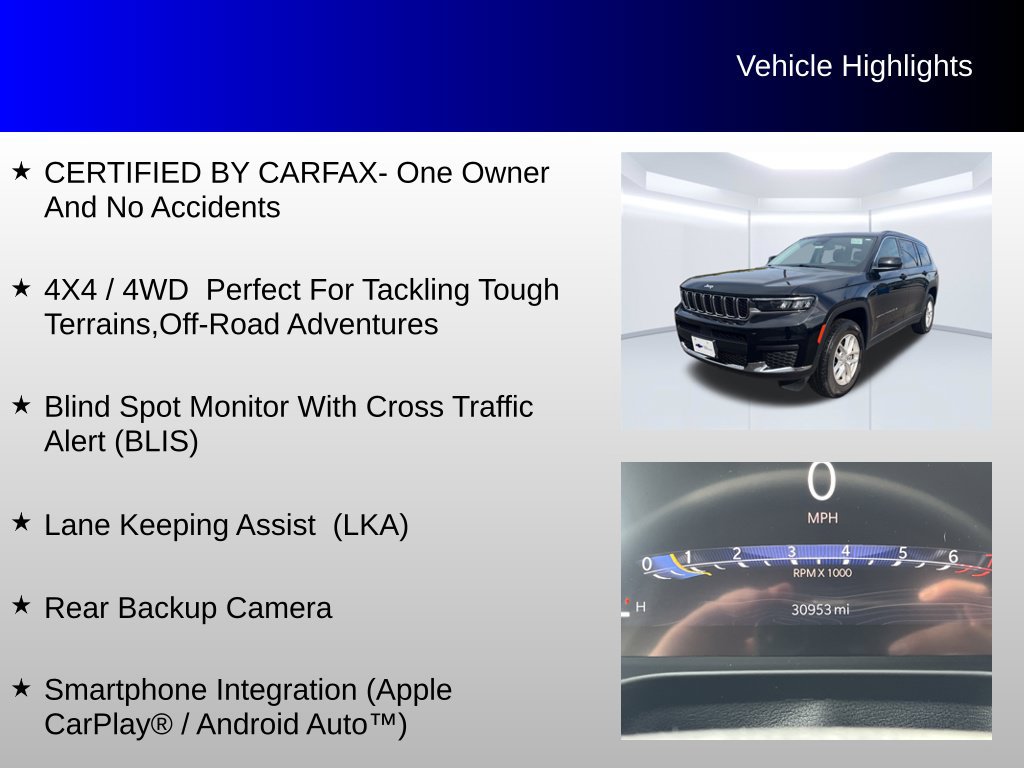 Used 2023 Jeep Grand Cherokee L Laredo w/ Luxury Tech Group I AWD/4WD image 4