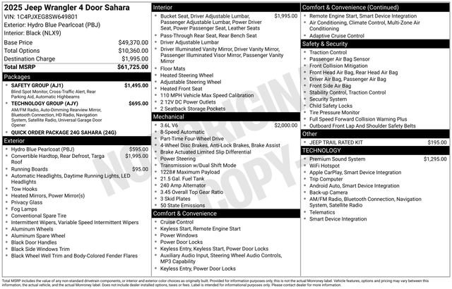 New 2025 Jeep Wrangler Sahara w/ Safety Group image 5