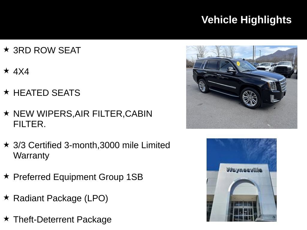 Used 2018 Cadillac Escalade Luxury w/ LPO, Radiant Package image 2