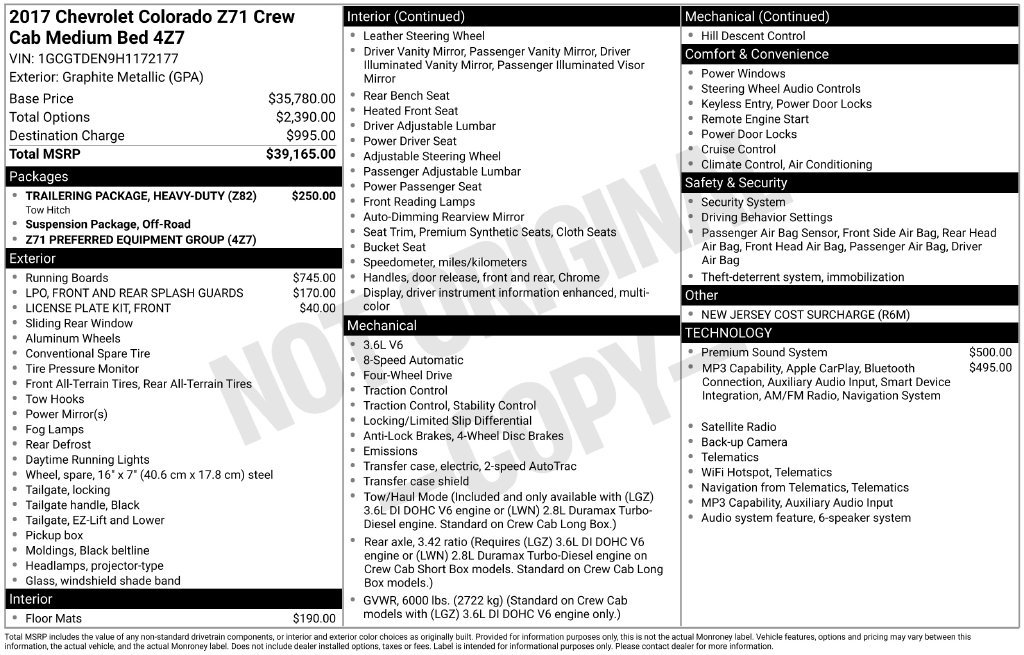 Used 2017 Chevrolet Colorado Z71 AWD/4WD image 43