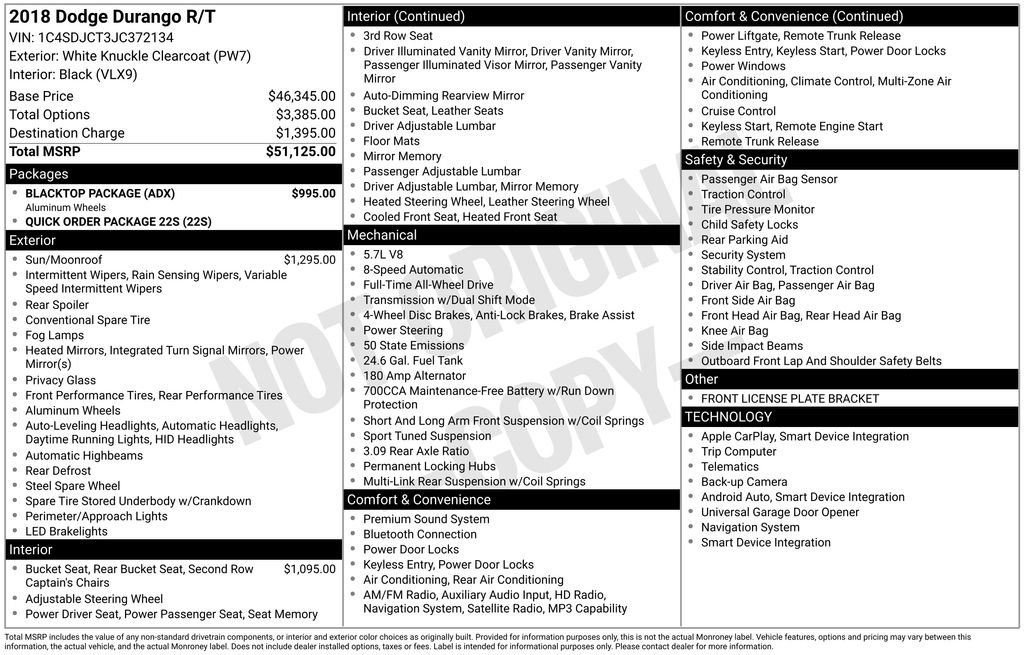 Used 2018 Dodge Durango R/T w/ Blacktop Package AWD/4WD image 13
