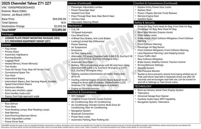 Used 2025 Chevrolet Tahoe Z71 AWD/4WD image 20