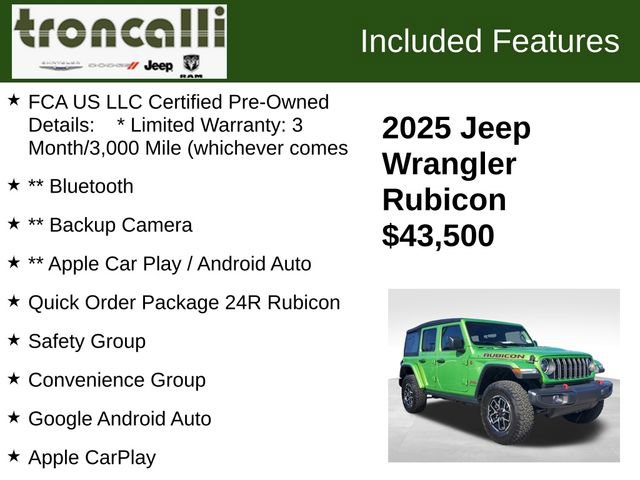 Certified 2025 Jeep Wrangler Unlimited Rubicon w/ Safety Group image 5