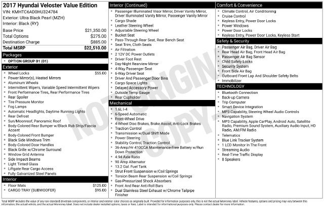 Used 2017 Hyundai Veloster Value Edition FWD image 11