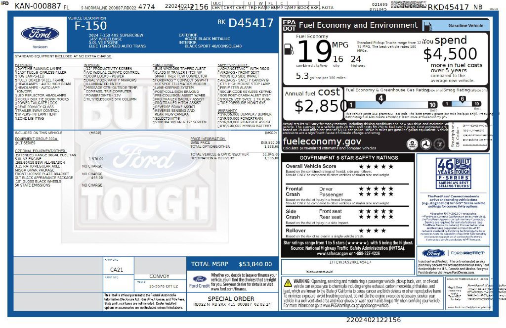 Used 2024 Ford F150 XLT w/ XLT Black Appearance Package RWD image 38