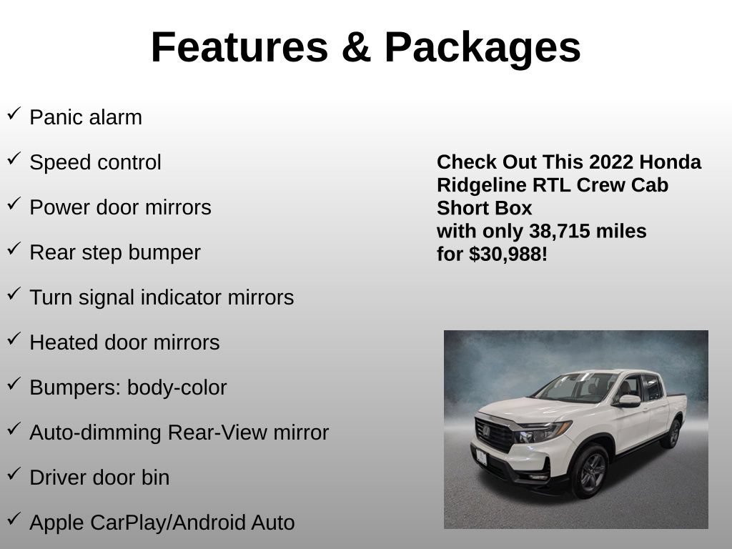 Used 2022 Honda Ridgeline RTL image 24