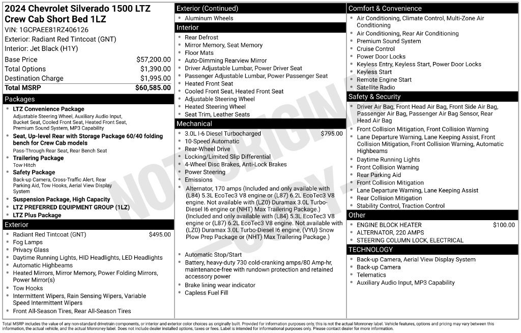 Used 2024 Chevrolet Silverado 1500 LTZ RWD image 6