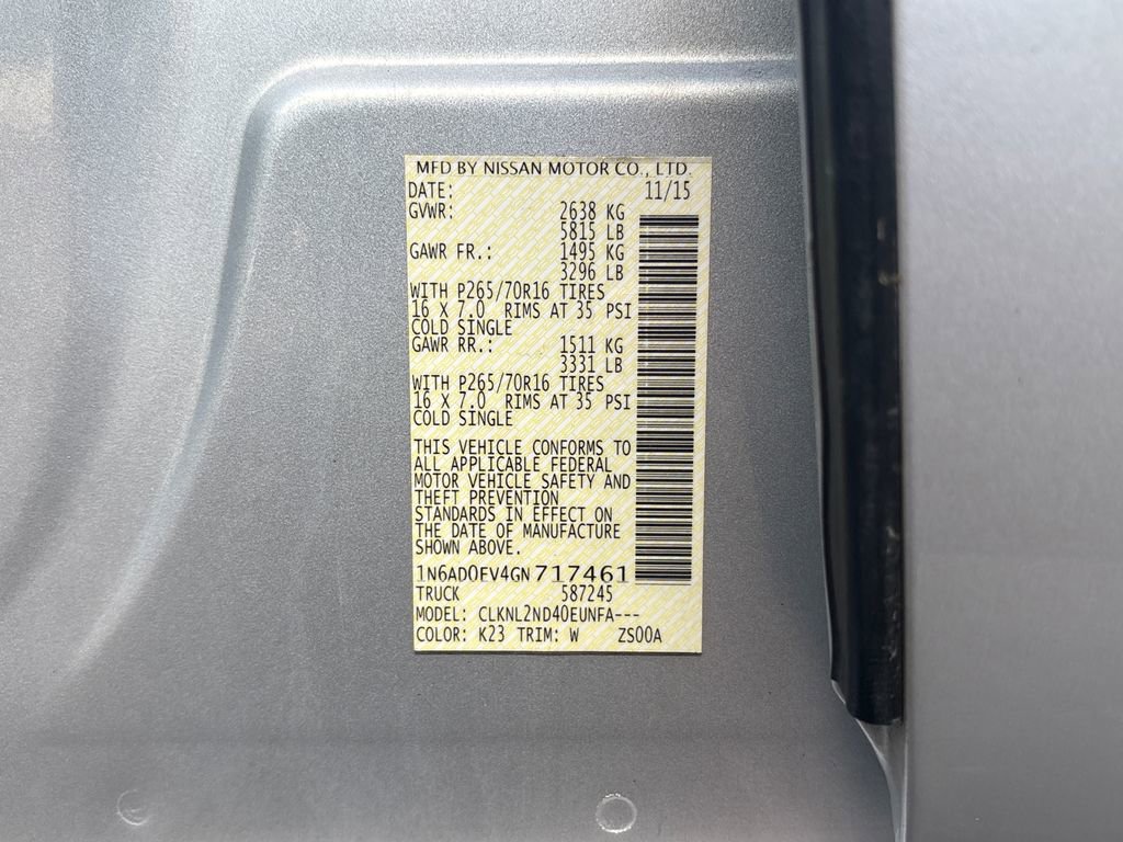 Used 2016 Nissan Frontier SV w/ SV Value Truck Package AWD/4WD image 30