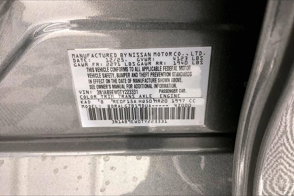 New 2026 Nissan Sentra SL w/ Floor Mat Package FWD image 27