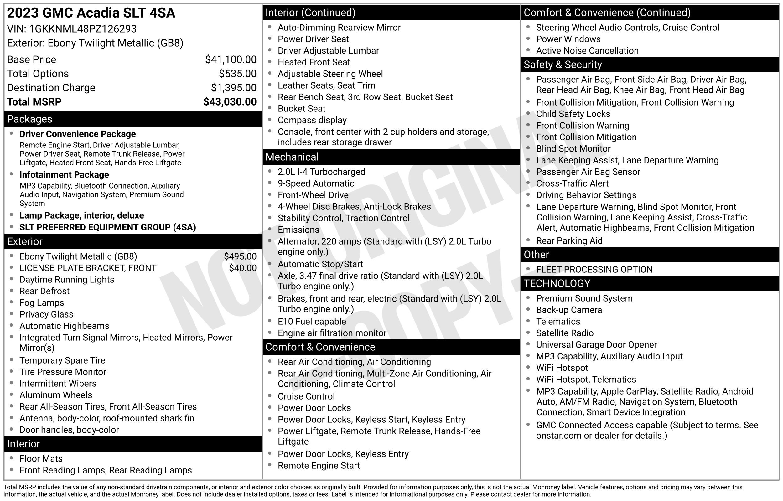 Used 2023 GMC Acadia SLT FWD image 43