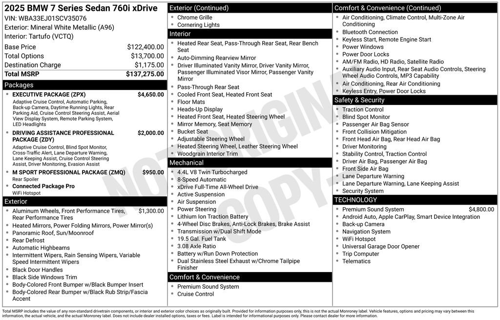 Used 2025 BMW 760i xDrive 760i xDrive w/ Executive Package image 5