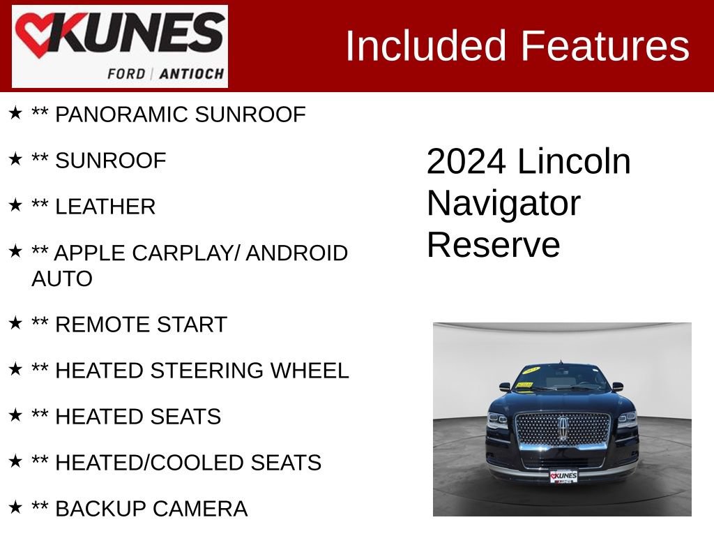 Used 2024 Lincoln Navigator Reserve w/ Equipment Group 201A AWD/4WD image 3