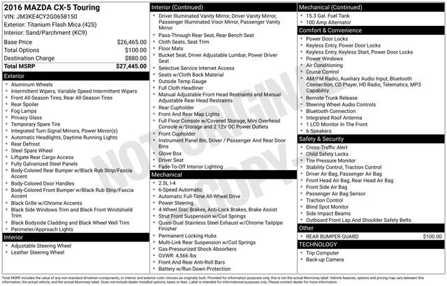 Used 2016 MAZDA CX-5 Touring image 5