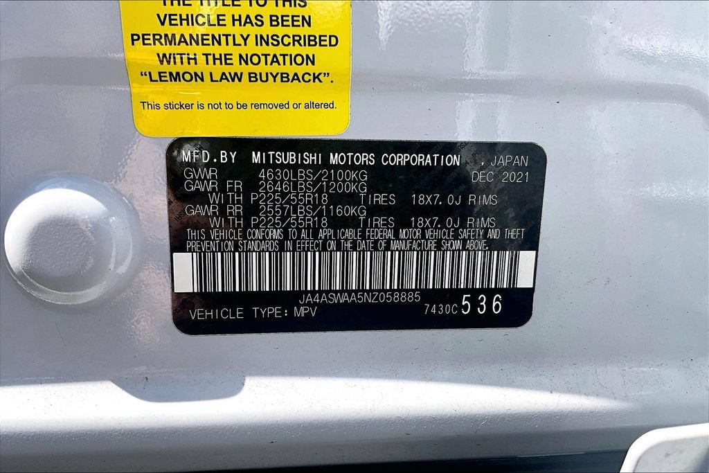 Used 2022 Mitsubishi Eclipse Cross SEL FWD image 32