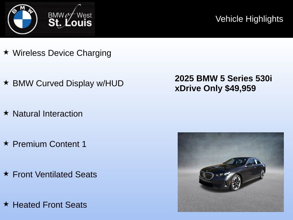 Used 2025 BMW 530i xDrive w/ Premium Package image 24