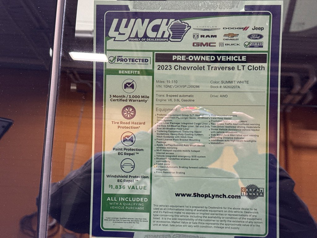 Certified 2023 Chevrolet Traverse LT w/ LPO, Floor Liner Package image 39