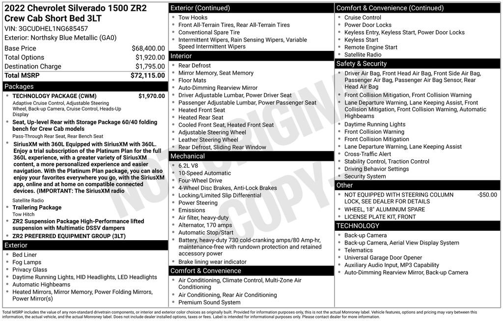 Used 2022 Chevrolet Silverado 1500 ZR2 w/ Technology Package AWD/4WD image 41