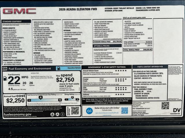 New 2026 GMC Acadia Elevation w/ Elevation Premium Package image 21