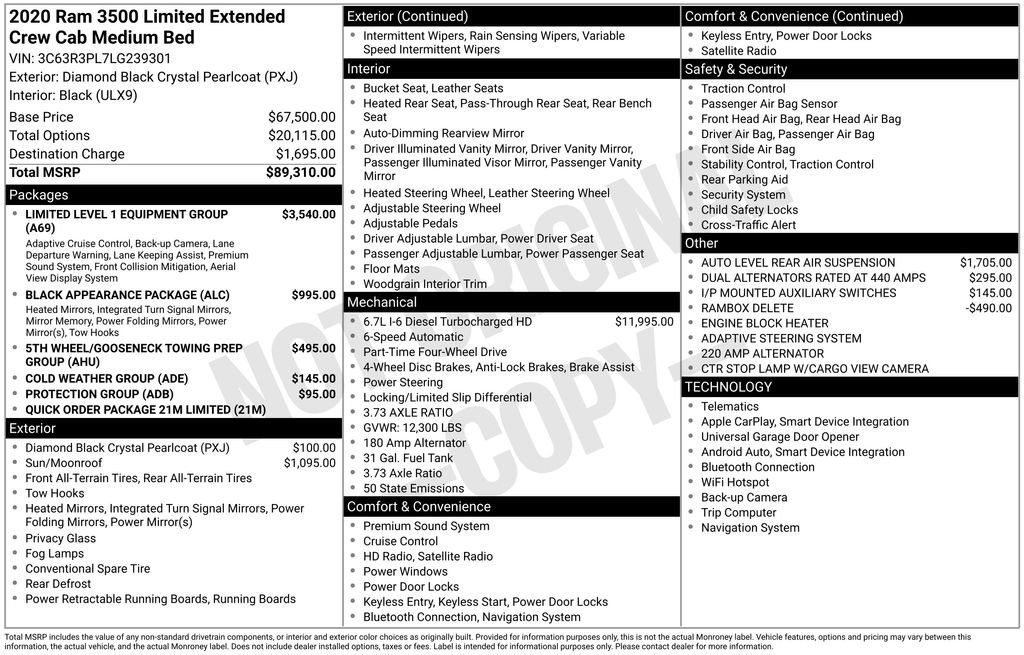 Used 2020 RAM 3500 Limited image 43