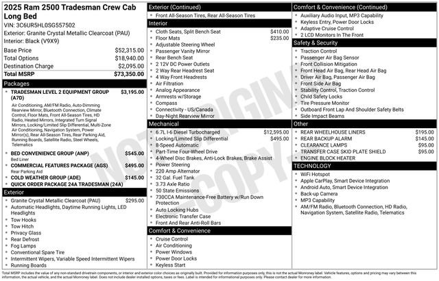 New 2025 RAM 2500 Tradesman AWD/4WD image 35