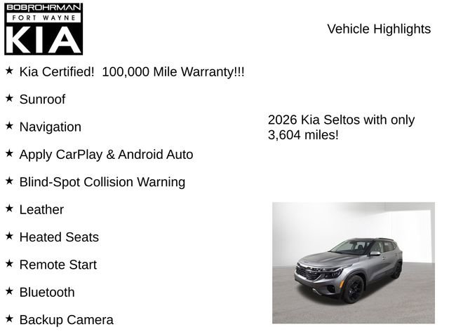 Certified 2026 Kia Seltos EX w/ EX Sunroof Package image 7