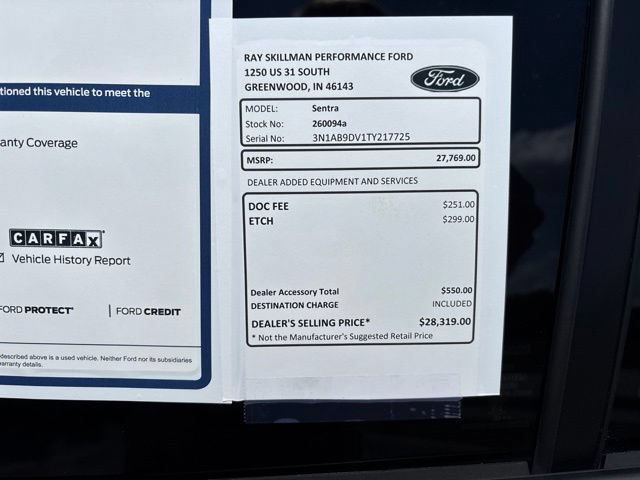 Used 2026 Nissan Sentra SR w/ Floor Mat Package FWD image 3