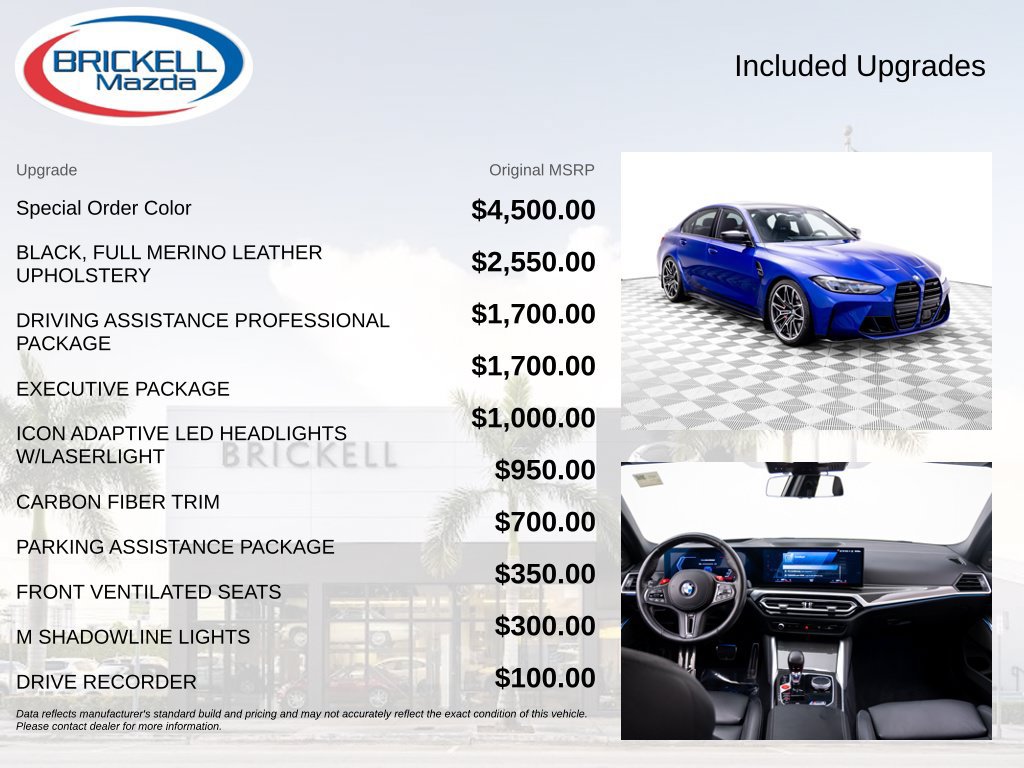 Used 2024 BMW M3 Competition w/ Executive Package AWD/4WD image 13