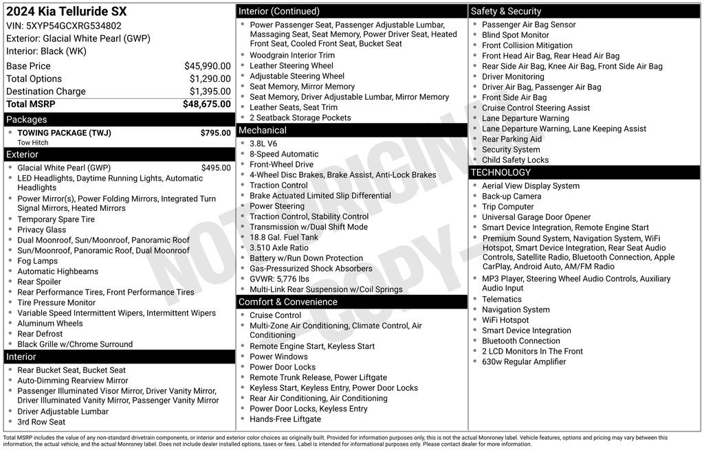 Used 2024 Kia Telluride SX w/ Towing Package FWD image 32