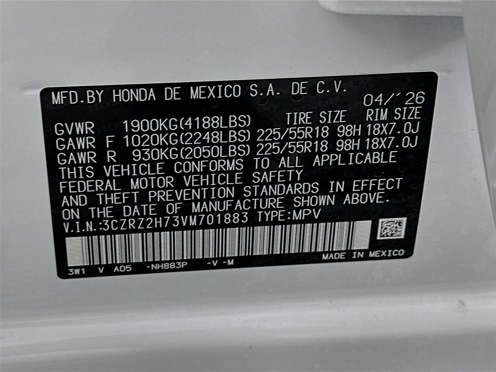 New 2027 Honda HR-V EX-L image 23