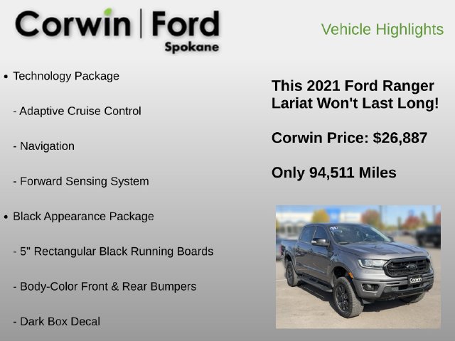 Used 2021 Ford Ranger Lariat w/ Equipment Group 501A High AWD/4WD image 12