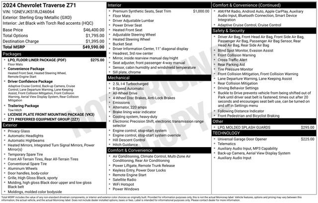 Used 2024 Chevrolet Traverse Z71 w/ LPO, Floor Liner Package video 3