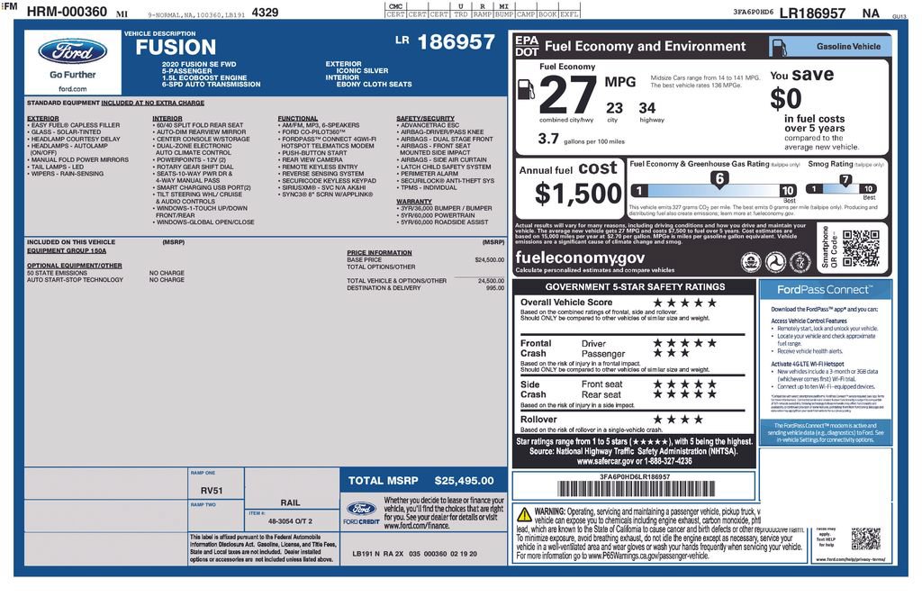 Used 2020 Ford Fusion SE FWD image 2