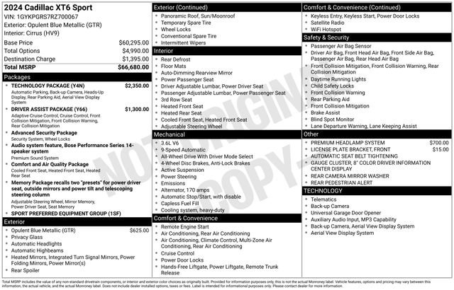 Certified 2024 Cadillac XT6 Sport w/ Technology Package AWD/4WD image 8