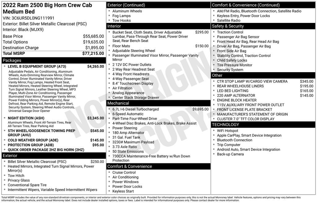 Used 2022 RAM 2500 Big Horn w/ Level B Equipment Group AWD/4WD image 4