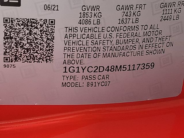 Used 2021 Chevrolet Corvette Stingray Premium Cpe w/ Z51 Performance Package RWD image 30